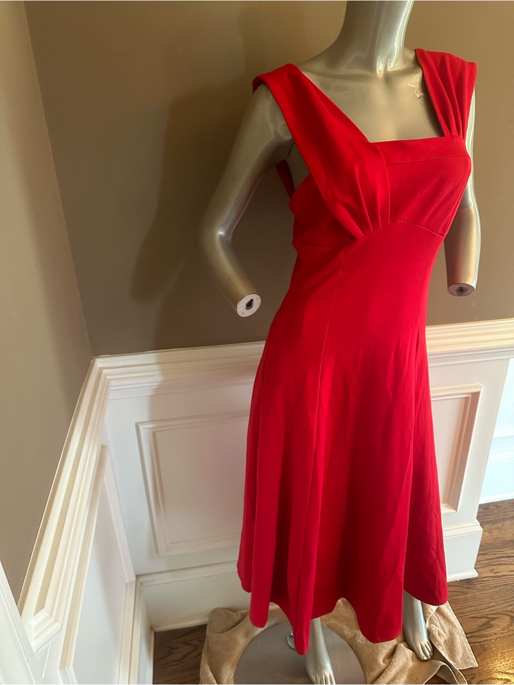 Fashion Nova Red One-Shoulder Midi Dress - Picture 3 of 5